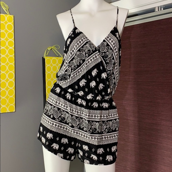 Elephant Romper Blackwhite Sizel 